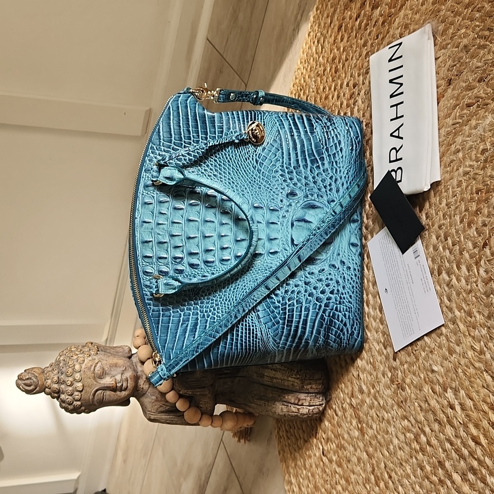 NWT BRAHMIN Bottle Blue Ombre Lg Duxbury